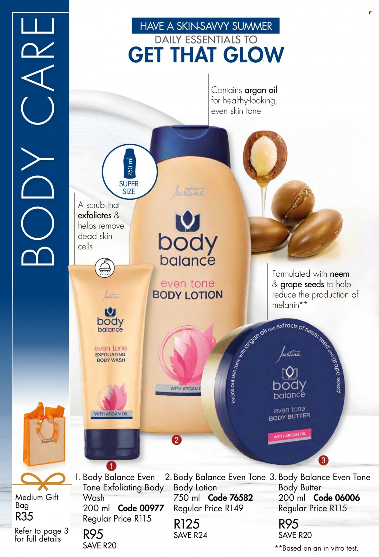 thumbnail - Justine catalogue  - 01/12/2022 - 31/12/2022 - Sales products - body wash, body butter, body lotion. Page 70.