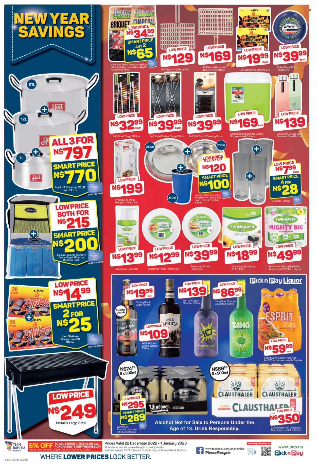 thumbnail - Pick n Pay catalogue  - 22/12/2022 - 01/01/2023 - Sales products - celery, alcohol, ESPRIT, liqueur, liquor, Wild Africa, beer, Carling. Page 4.