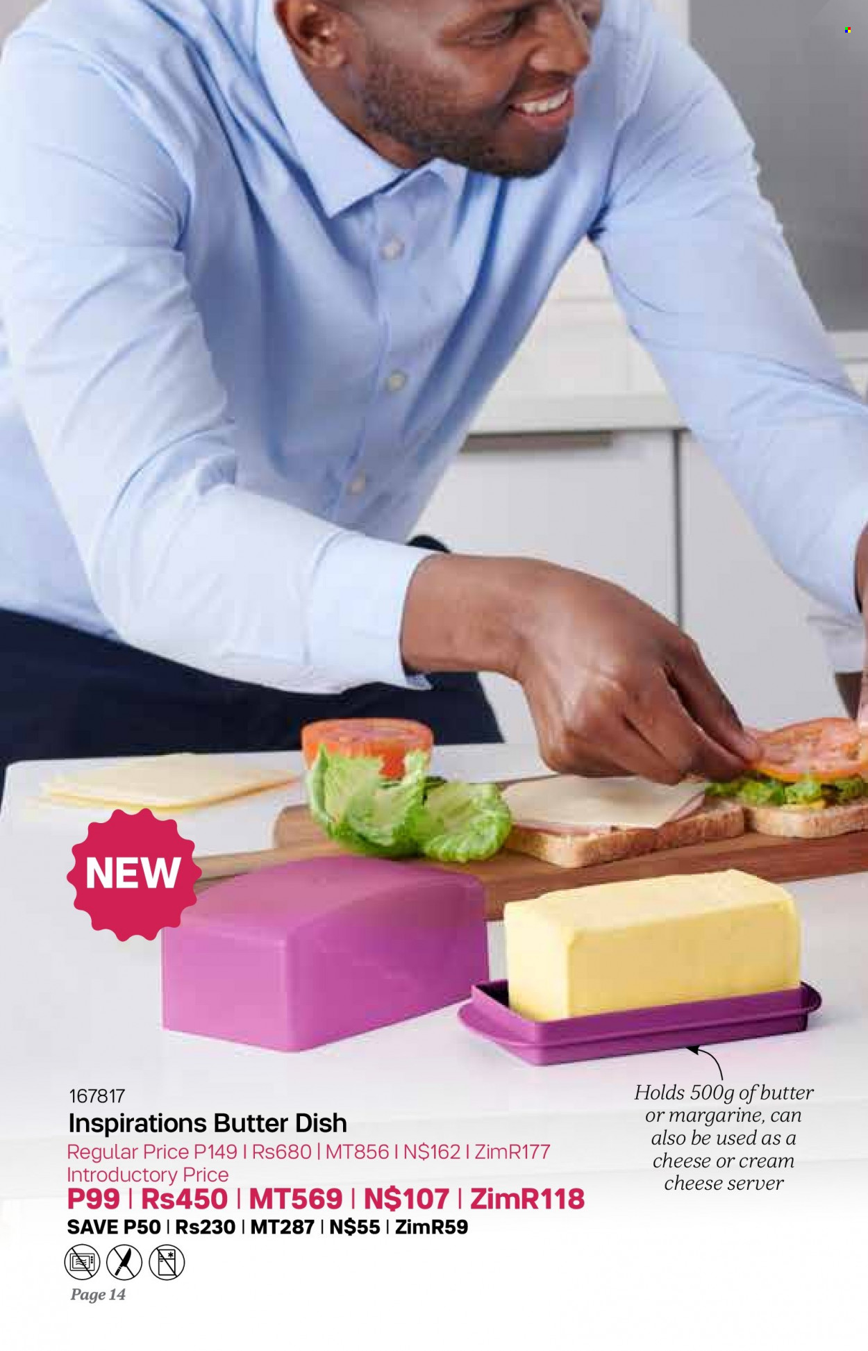 thumbnail - Tupperware catalogue  - 04/01/2023 - 07/02/2023 - Sales products - butter dish. Page 14.