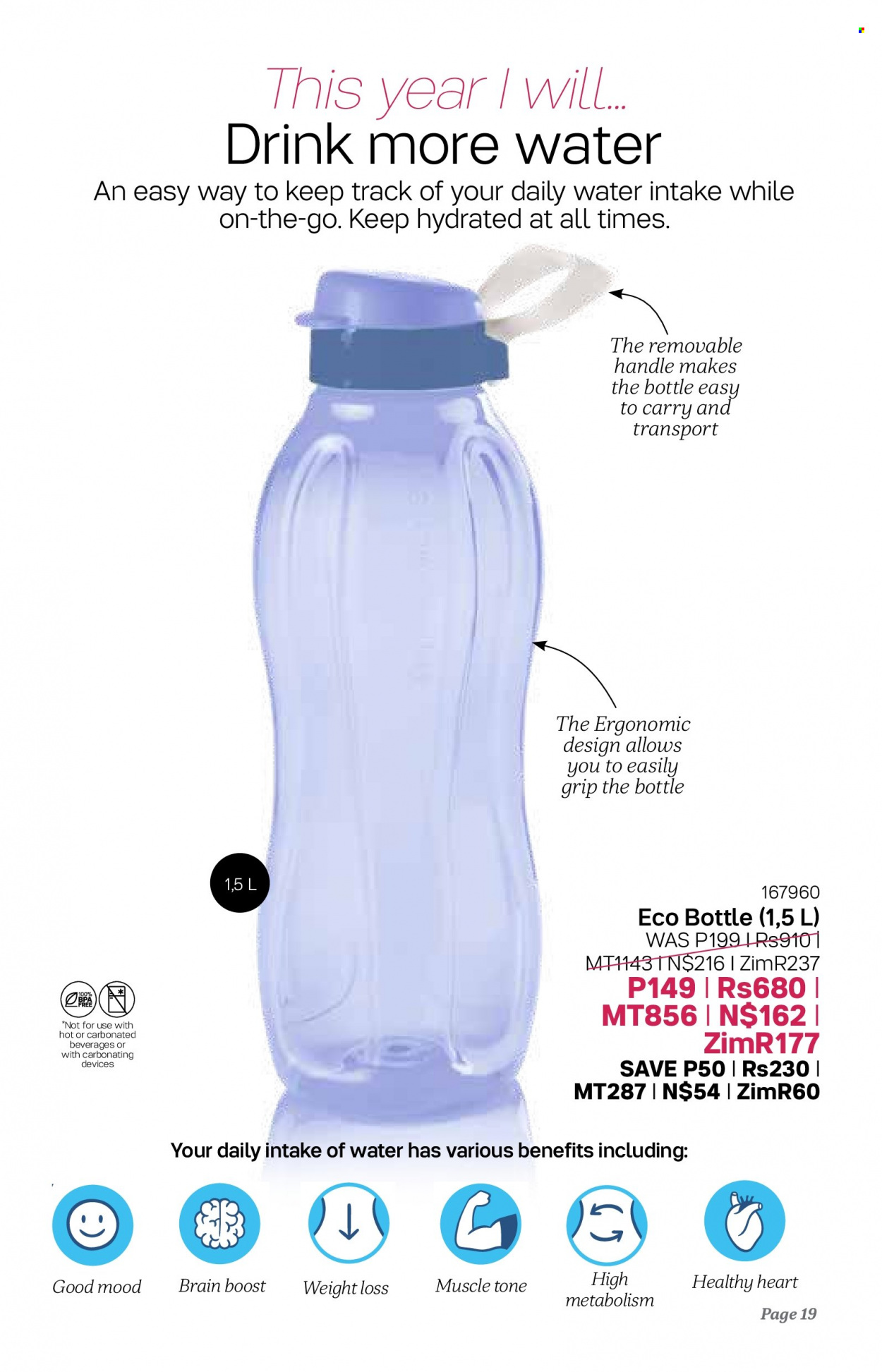 thumbnail - Tupperware catalogue  - 04/01/2023 - 07/02/2023 - Sales products - eco bottle. Page 19.