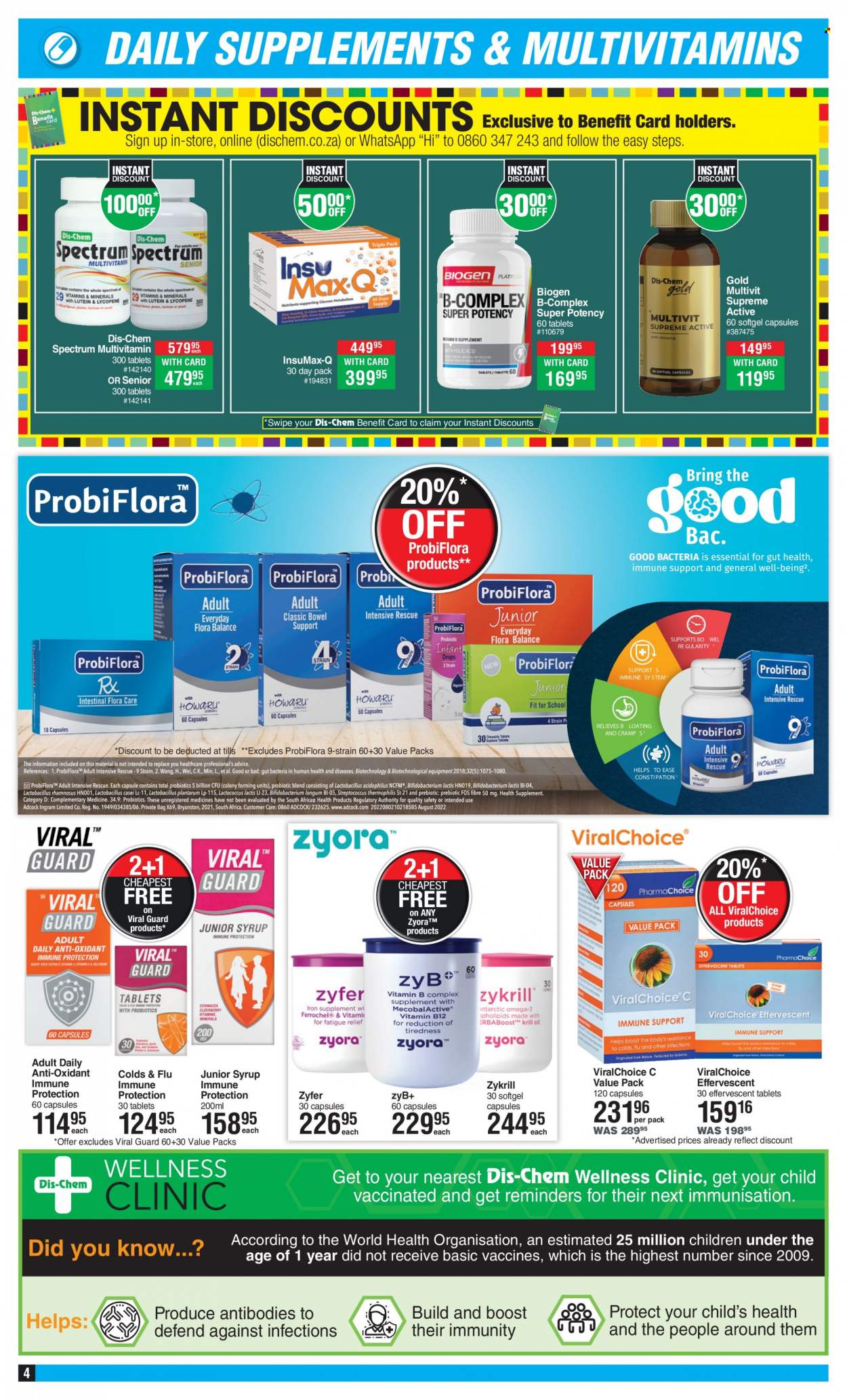 thumbnail - Dis-Chem catalogue  - 12/01/2023 - 12/02/2023 - Sales products - multivitamin, syrup, Spectrum, Viral Guard. Page 4.