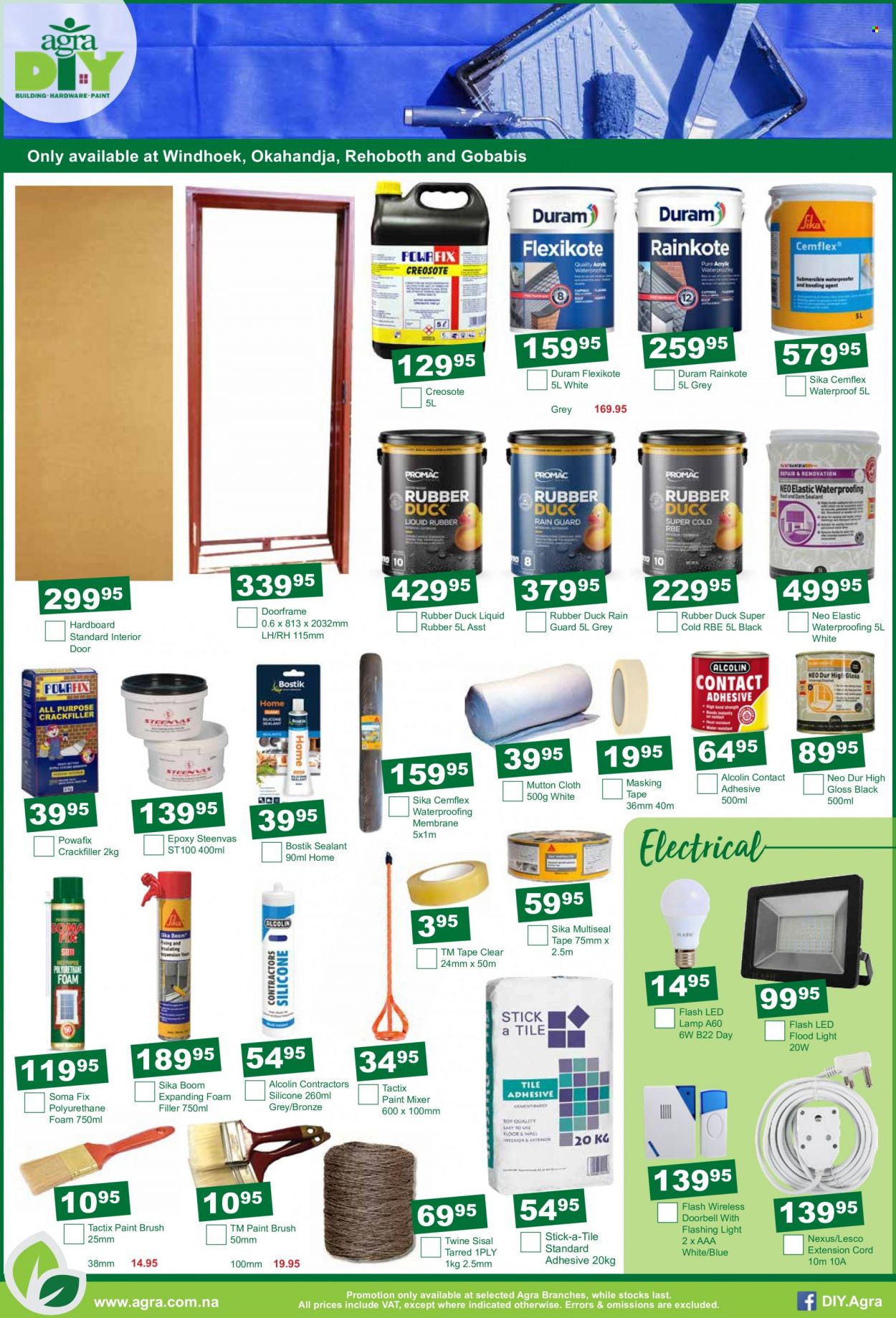 thumbnail - Agra catalogue  - 19/01/2023 - 20/02/2023 - Sales products - paint brush, eraser, masking tape, paint mixer, Duram, lamp, floodlight, extension cord. Page 3.