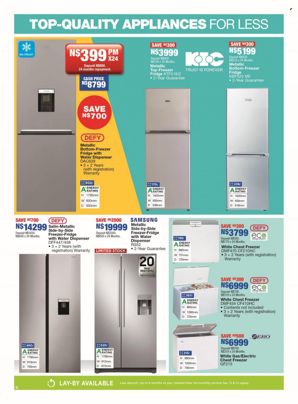 OK Furniture catalogue  - 23/01/2023 - 05/02/2023 - Sales products - Samsung, freezer, chest freezer, refrigerator, fridge. Page 6.