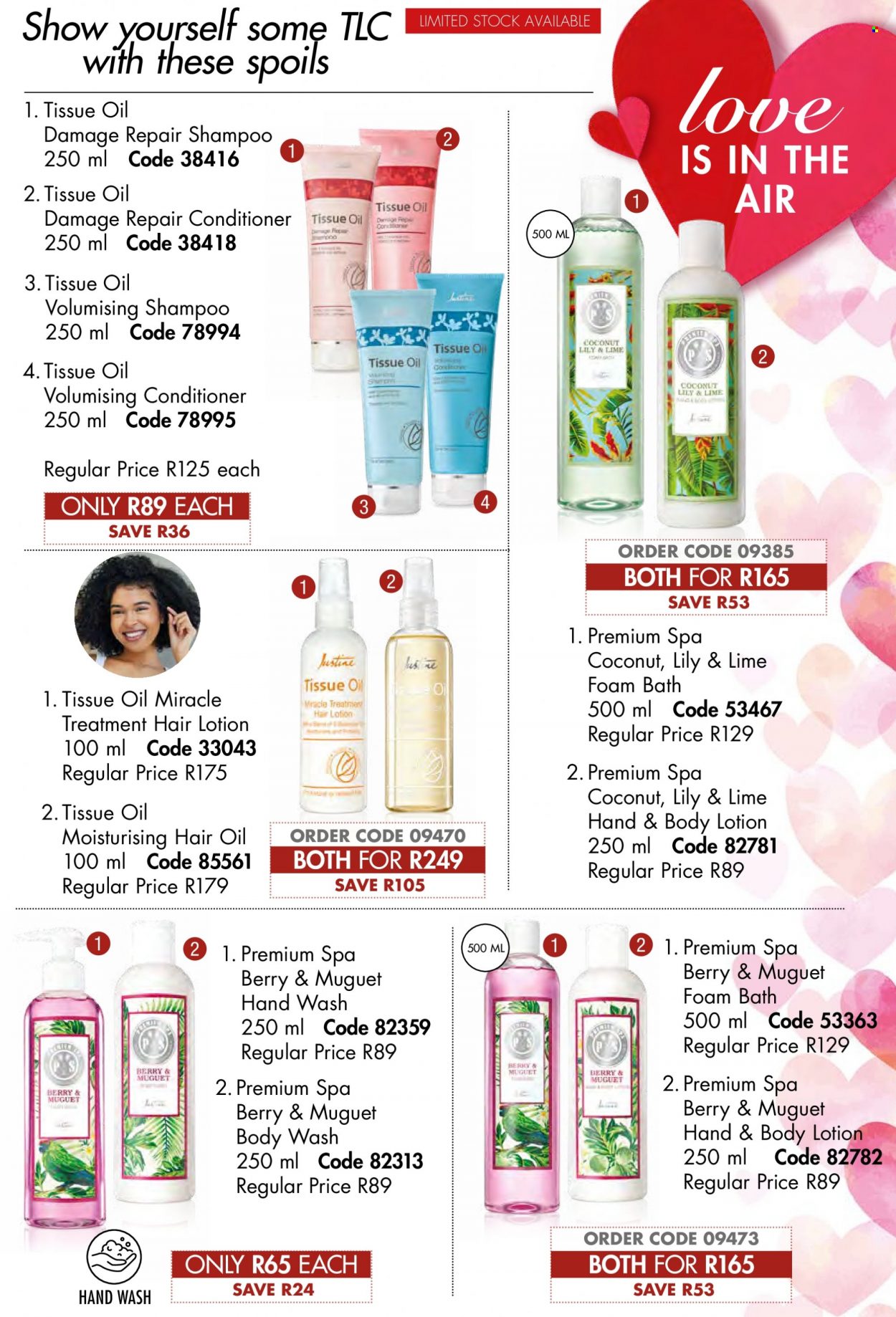 thumbnail - Justine catalogue  - 01/02/2023 - 28/02/2023 - Sales products - tissues, body wash, shampoo, bath foam, hand wash, conditioner, hair oil, body lotion. Page 79.