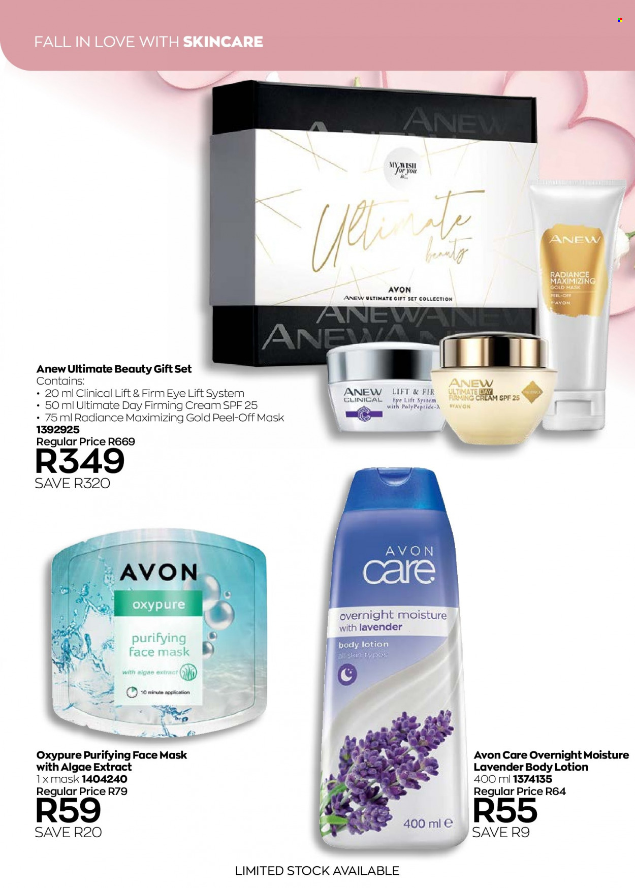 thumbnail - Avon catalogue  - 01/02/2023 - 28/02/2023 - Sales products - Avon, Anew, peel-off mask, face mask, body lotion, gift set. Page 19.