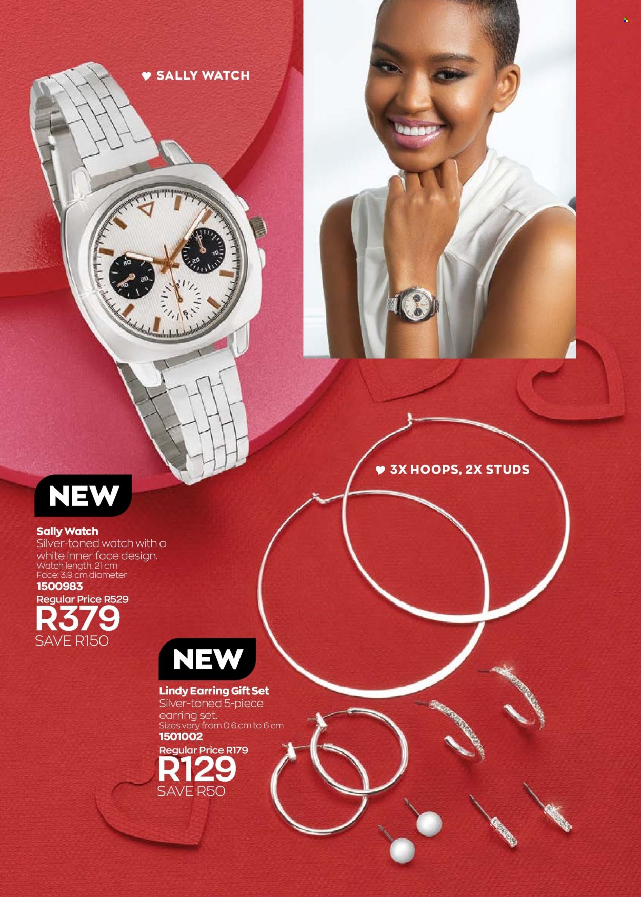 thumbnail - Avon catalogue  - 01/02/2023 - 28/02/2023 - Sales products - gift set, earrings, studs, watch. Page 34.