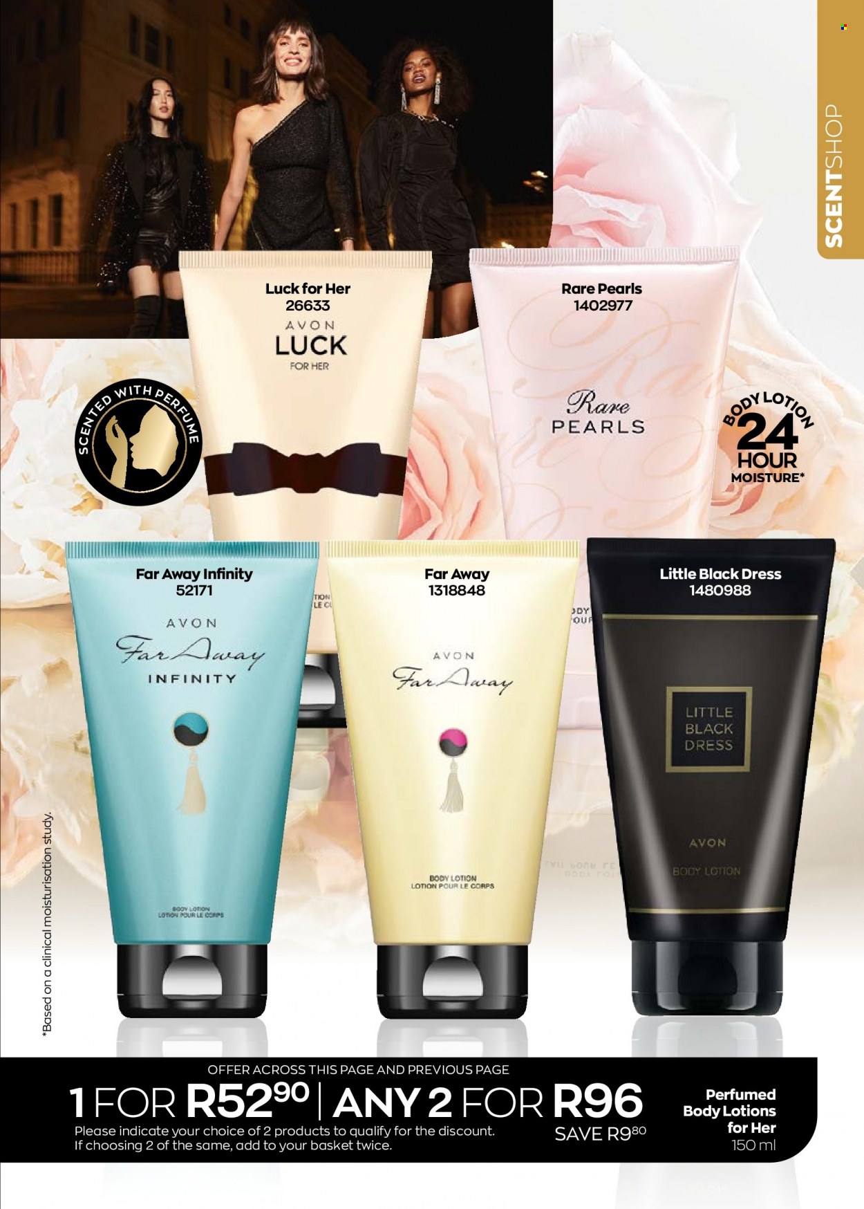 thumbnail - Avon catalogue  - 01/03/2023 - 31/03/2023 - Sales products - Avon, Infinity, body lotion, eau de parfum, far away. Page 33.
