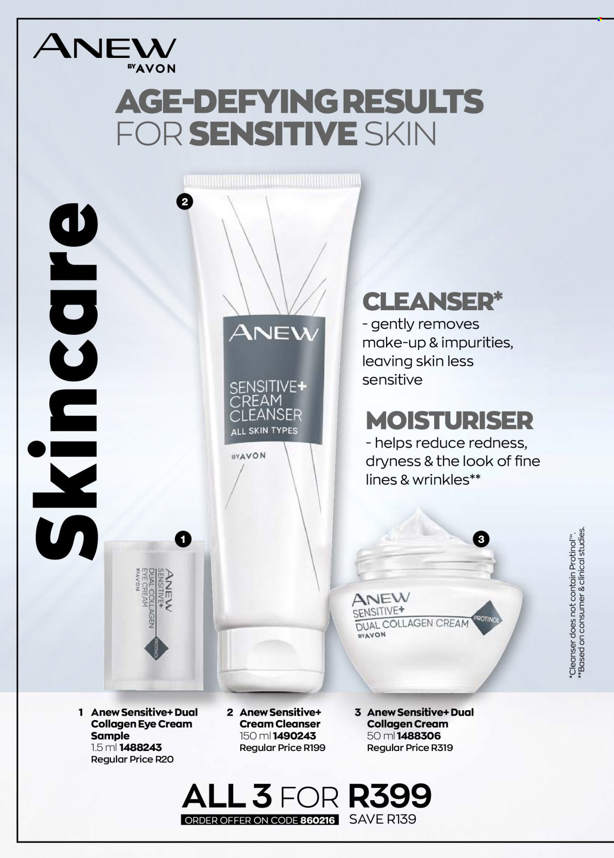 thumbnail - Avon catalogue  - 01/03/2023 - 31/03/2023 - Sales products - Avon, Anew, cleanser, eye cream, makeup remover. Page 86.