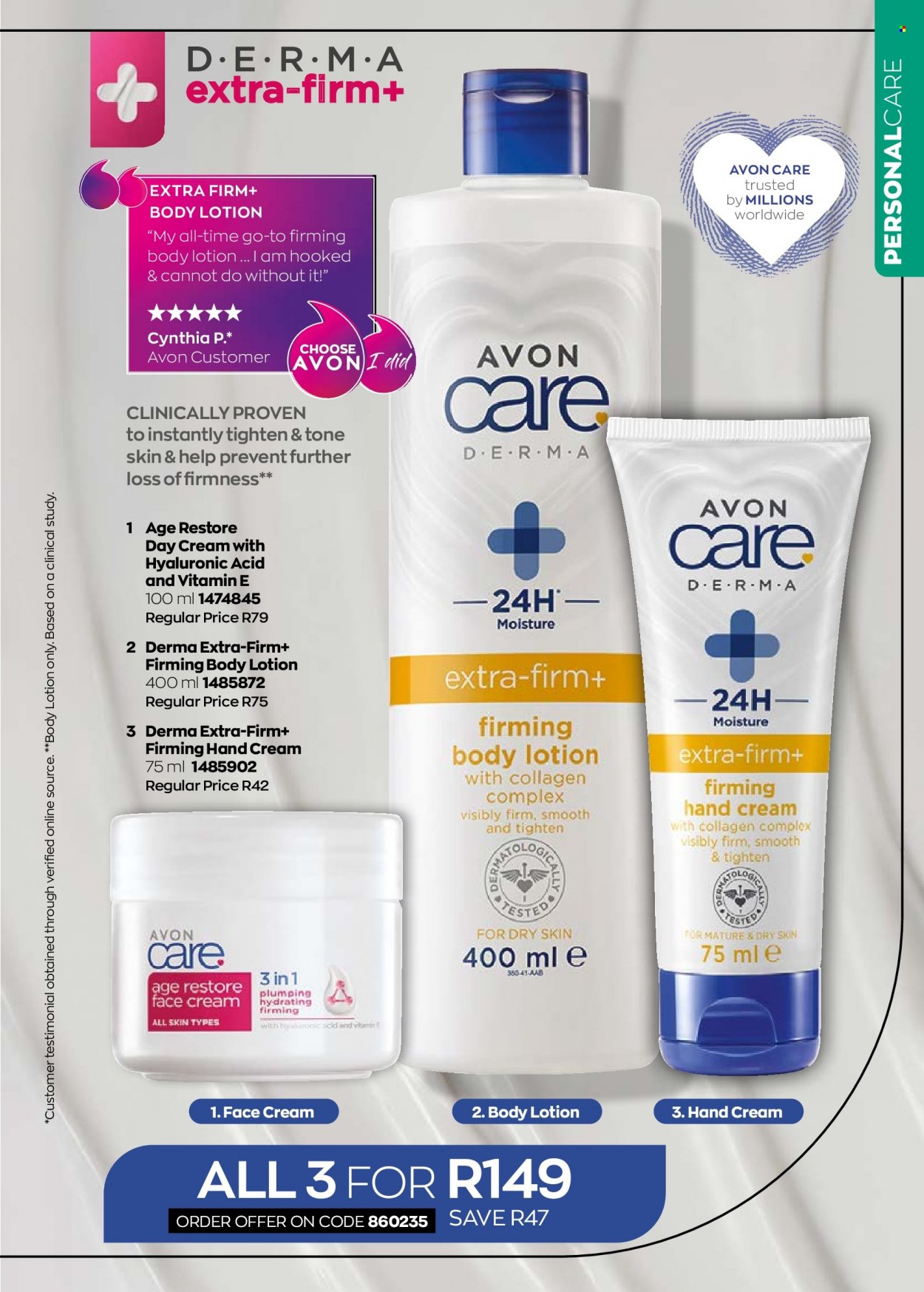 thumbnail - Avon catalogue  - 01/03/2023 - 31/03/2023 - Sales products - Avon, day cream, face cream, body lotion, hand cream. Page 147.
