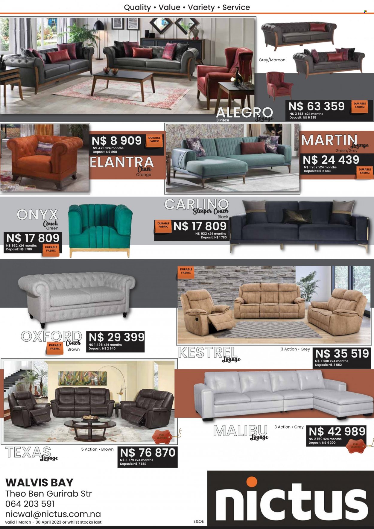thumbnail - Nictus catalogue  - 01/03/2023 - 30/04/2023 - Sales products - chair, sofa bed, couch, lounge. Page 1.