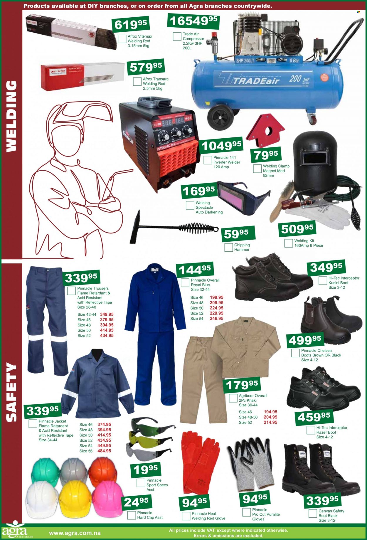 thumbnail - Agra catalogue  - 20/03/2023 - 18/04/2023 - Sales products - boots, HI-TEC, safety boots, compressor, canvas, hammer, air compressor, inverter welder, welder. Page 10.