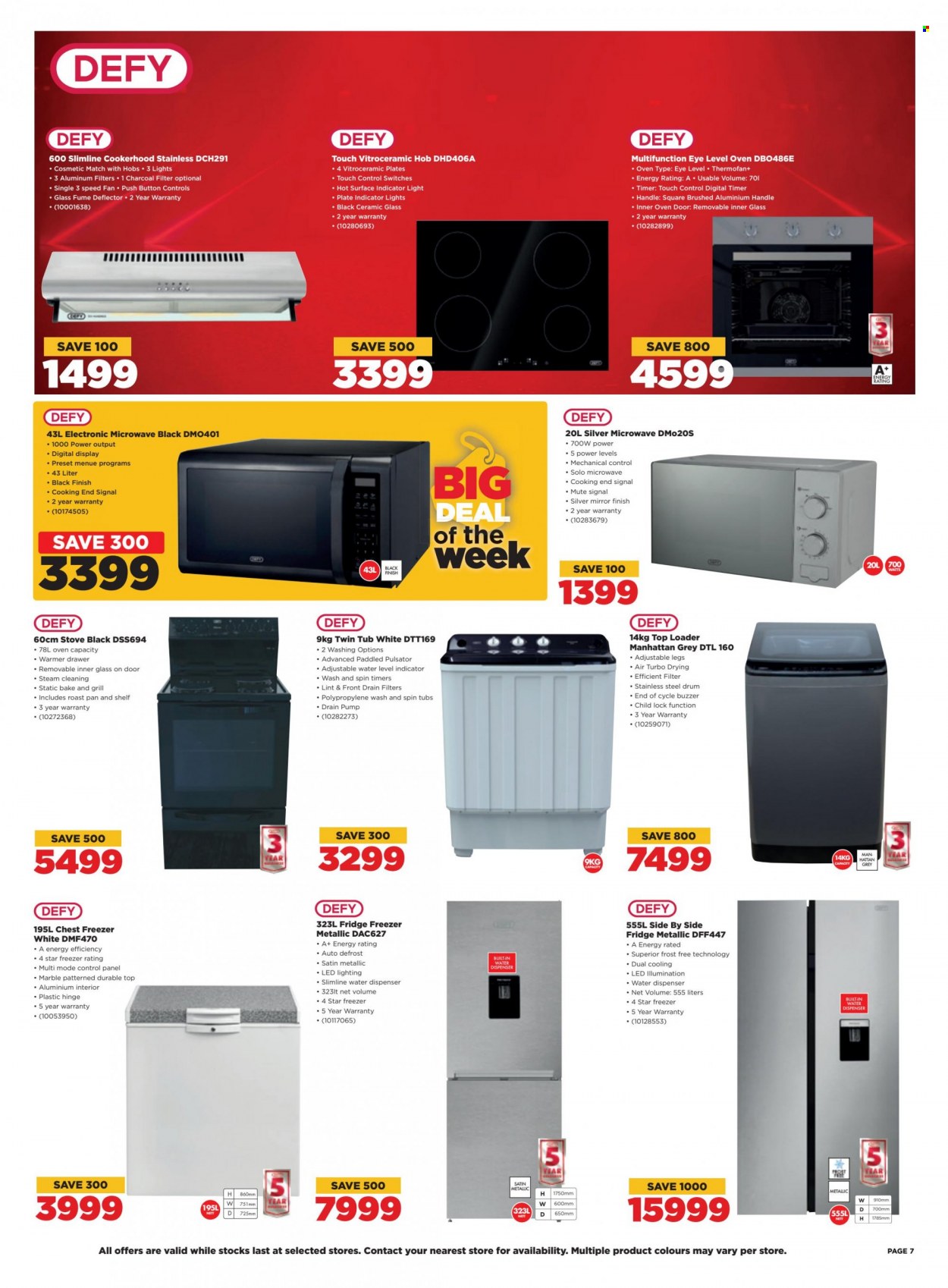 thumbnail - HiFiCorp catalogue  - 21/03/2023 - 27/03/2023 - Sales products - freezer, chest freezer, refrigerator, fridge, oven, stove, microwave, hob. Page 7.