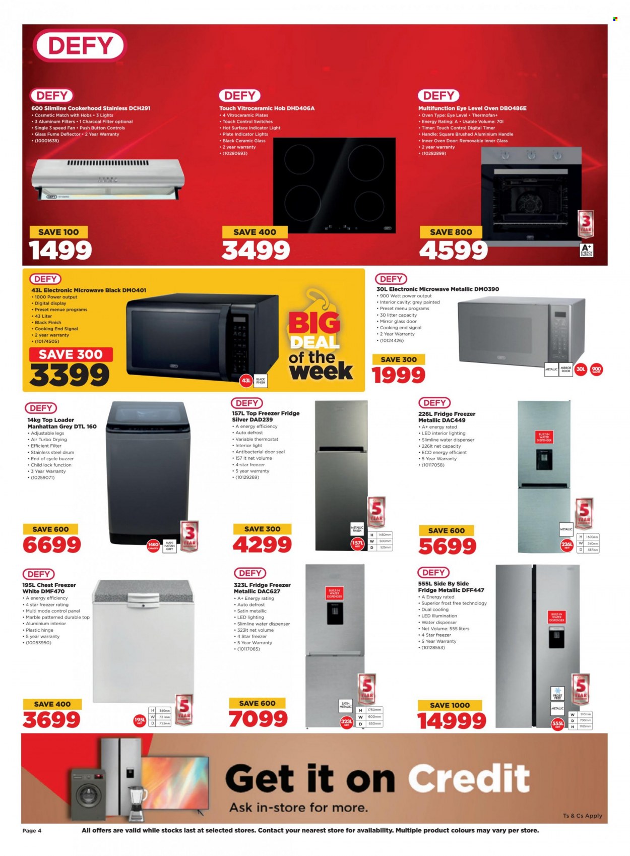 thumbnail - HiFiCorp catalogue  - 29/03/2023 - 02/04/2023 - Sales products - freezer, chest freezer, refrigerator, fridge, oven, microwave, hob. Page 4.