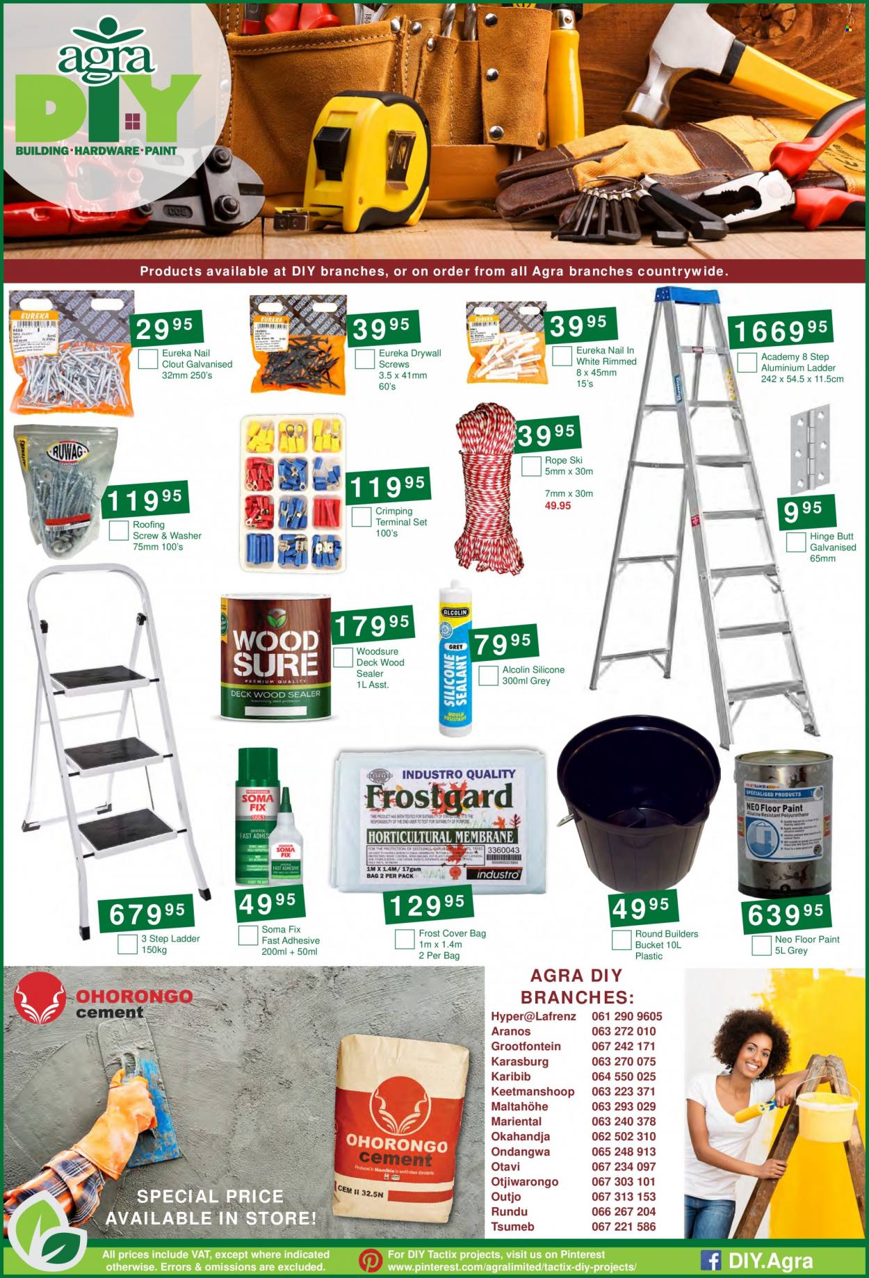 thumbnail - Agra catalogue  - 16/05/2023 - 18/06/2023 - Sales products - bag, ladder, adhesive, paint. Page 12.