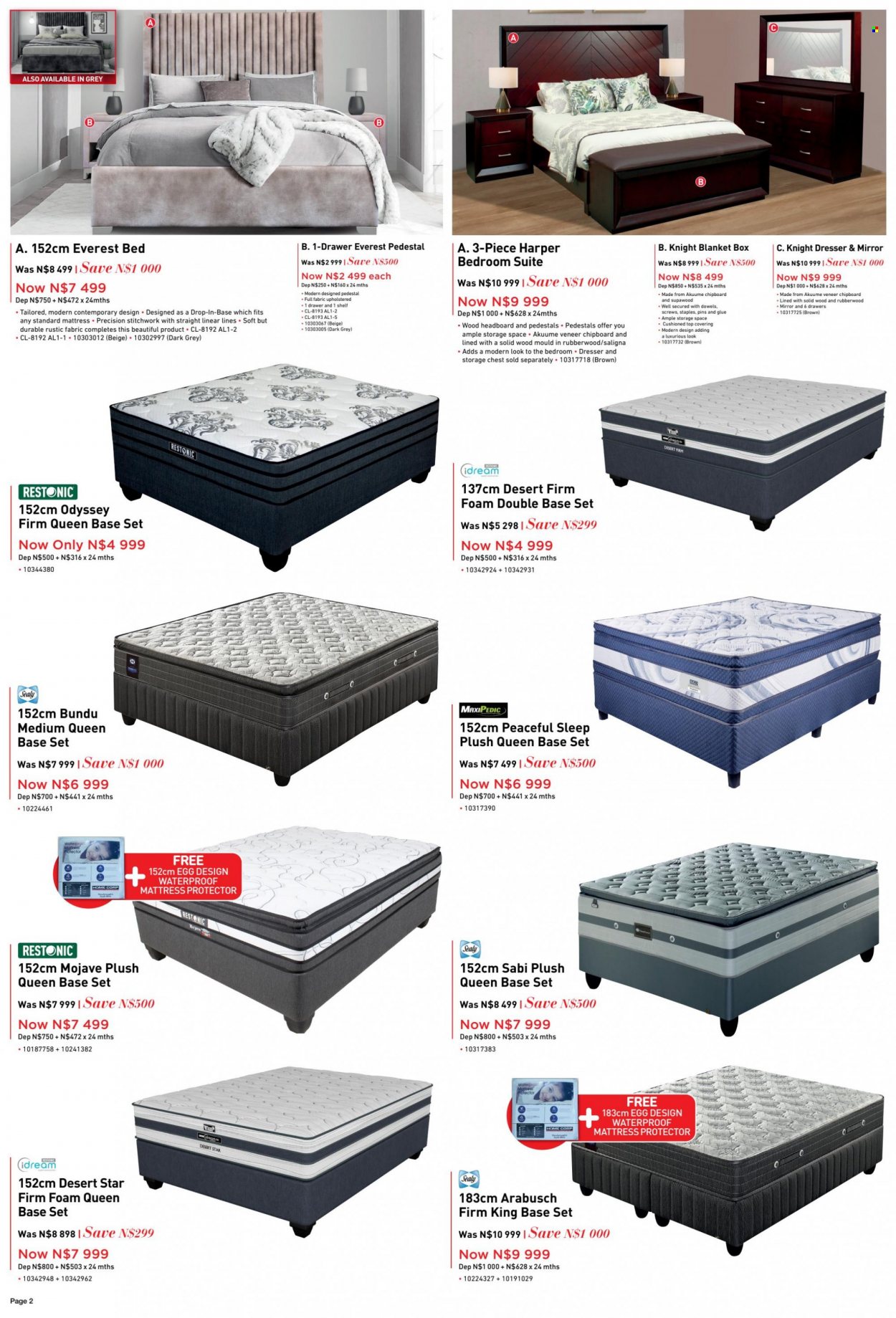 thumbnail - HomeCorp catalogue  - 25/05/2023 - 29/05/2023 - Sales products - shelves, bedroom suite, bed, base set, headboard, mattress protector, blanket box, dresser, mirror, blanket. Page 2.