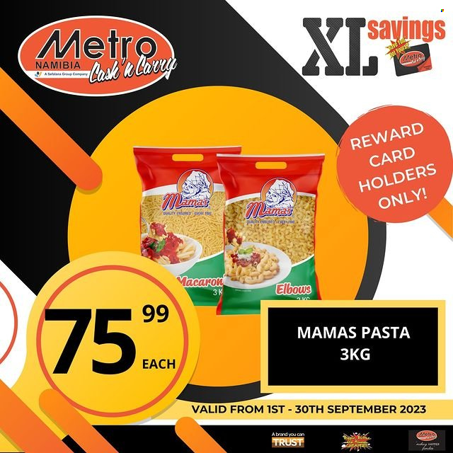 Metro catalogue  - 01/09/2023 - 30/09/2023 - Sales products - macaroons, pasta, Mama's. Page 1.