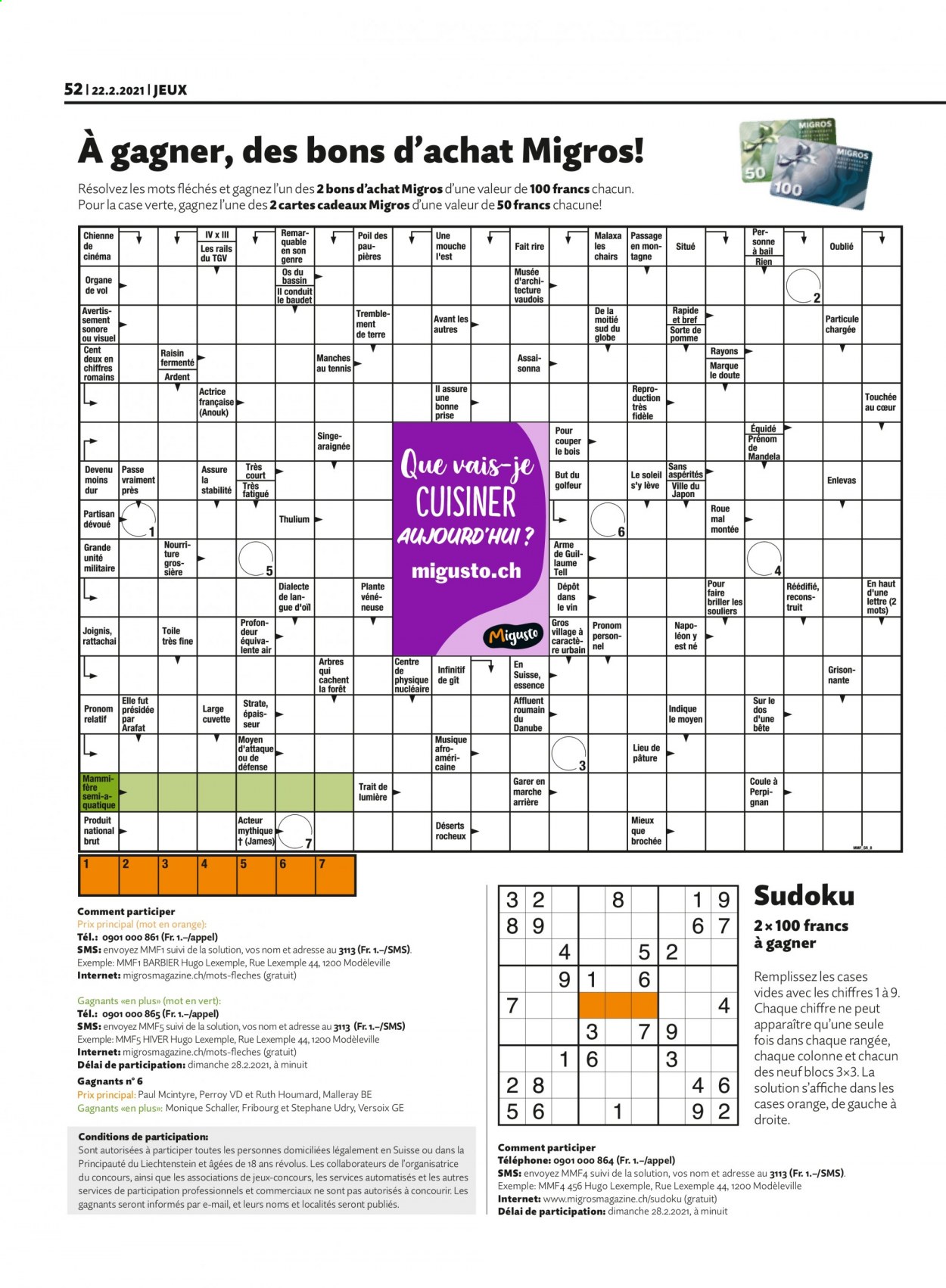 Prospekt Migros - 22.2.2021 - 28.2.2021. Seite 52