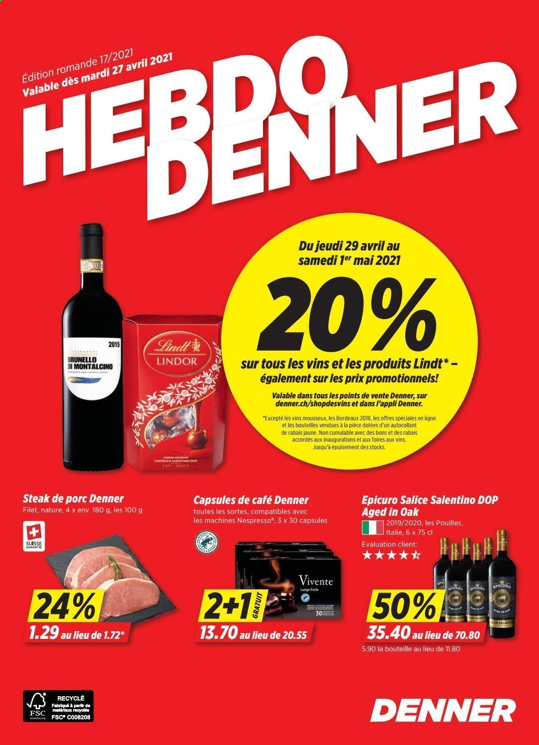 Prospekt Denner - 27.4.2021 - 3.5.2021. Seite 1