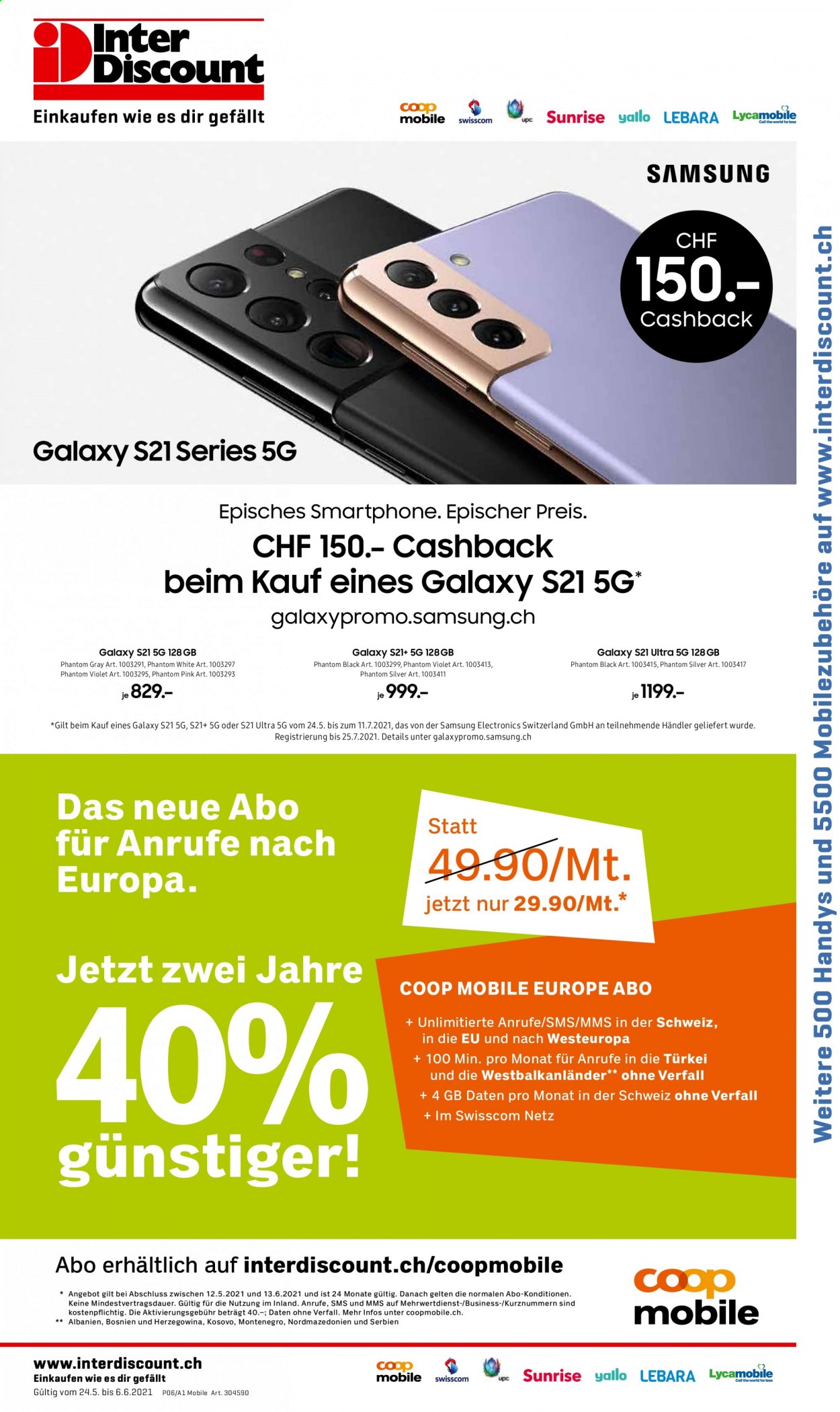 Volantino Interdiscount - 24.5.2021 - 6.6.2021. Pagina 1