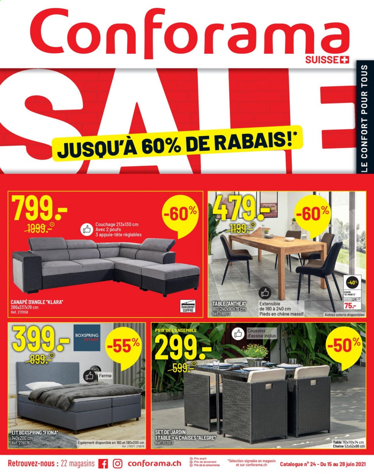 Volantino Conforama - 15.6.2021 - 28.6.2021. Pagina 1