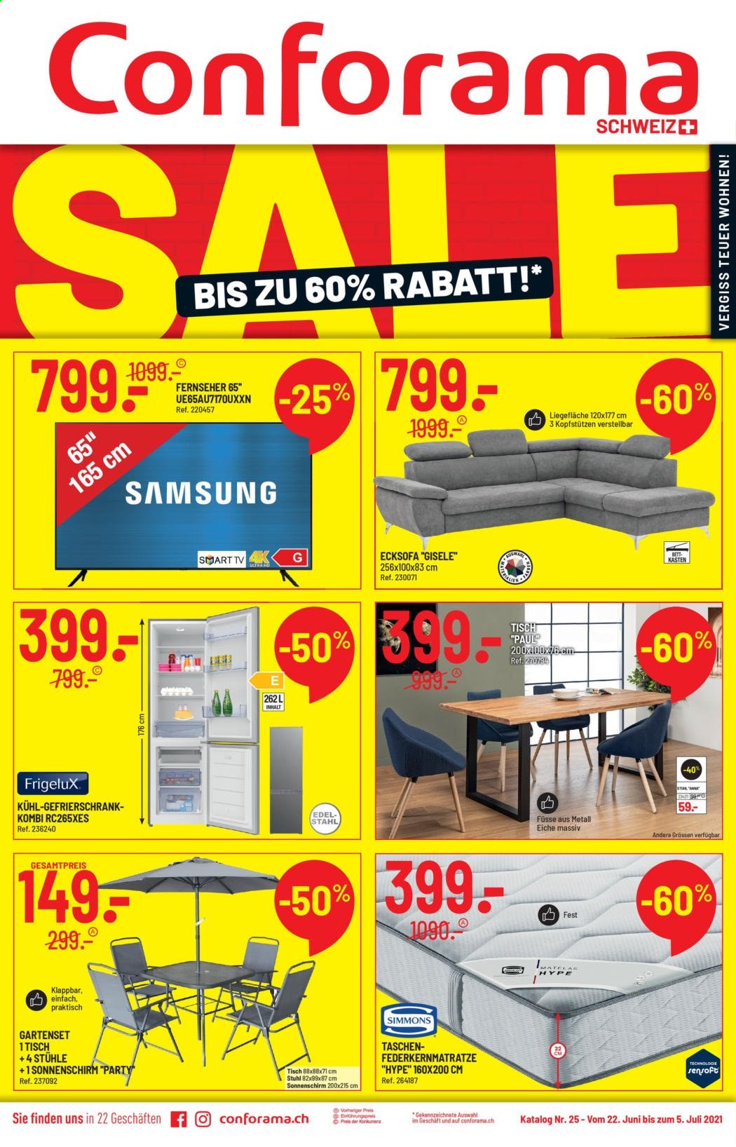 Volantino Conforama - 22.6.2021 - 5.7.2021. Pagina 1