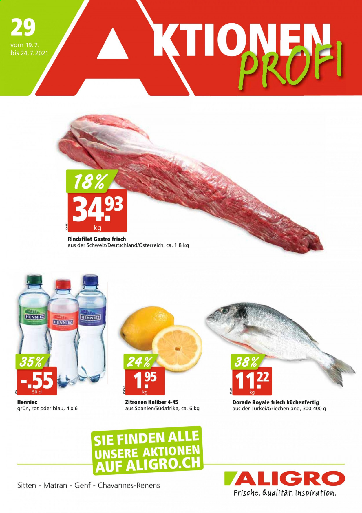 Prospekt ALIGRO - 19.7.2021 - 24.7.2021. Seite 1