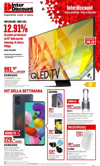 Volantino Interdiscount - 26.7.2021 - 8.8.2021.