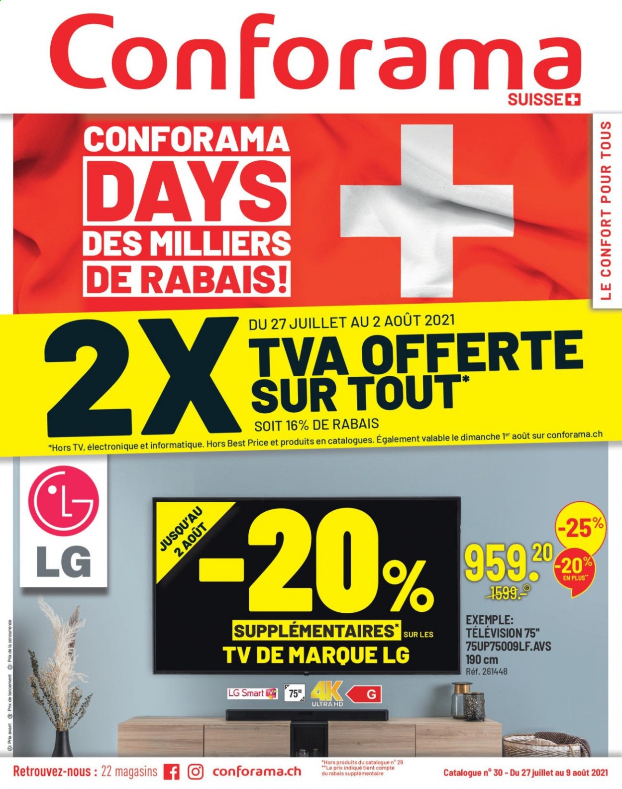 Volantino Conforama - 27.7.2021 - 9.8.2021. Pagina 1