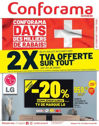 Catalogue Conforama - 27.7.2021 - 9.8.2021.