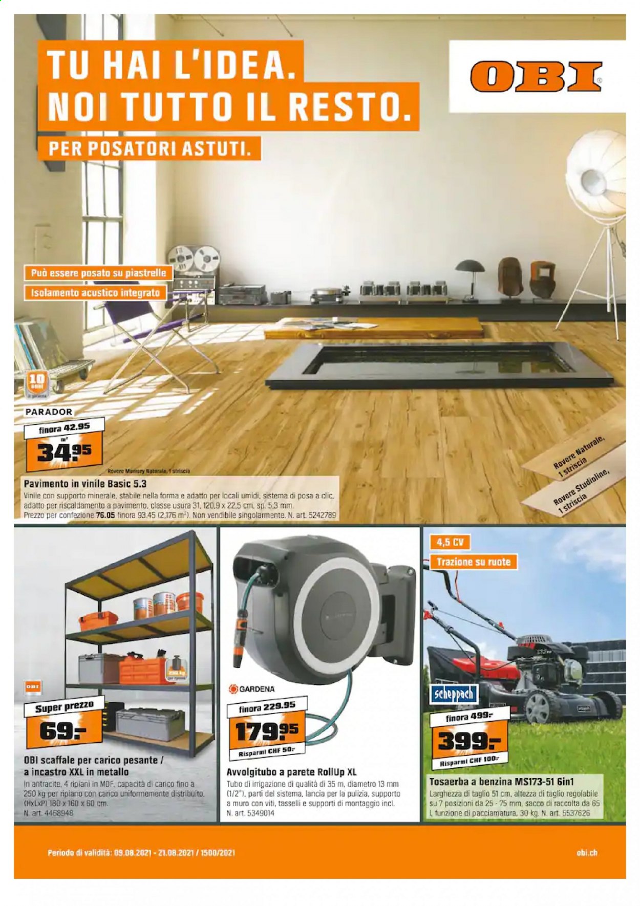 Volantino OBI - 9.8.2021 - 21.8.2021. Pagina 1