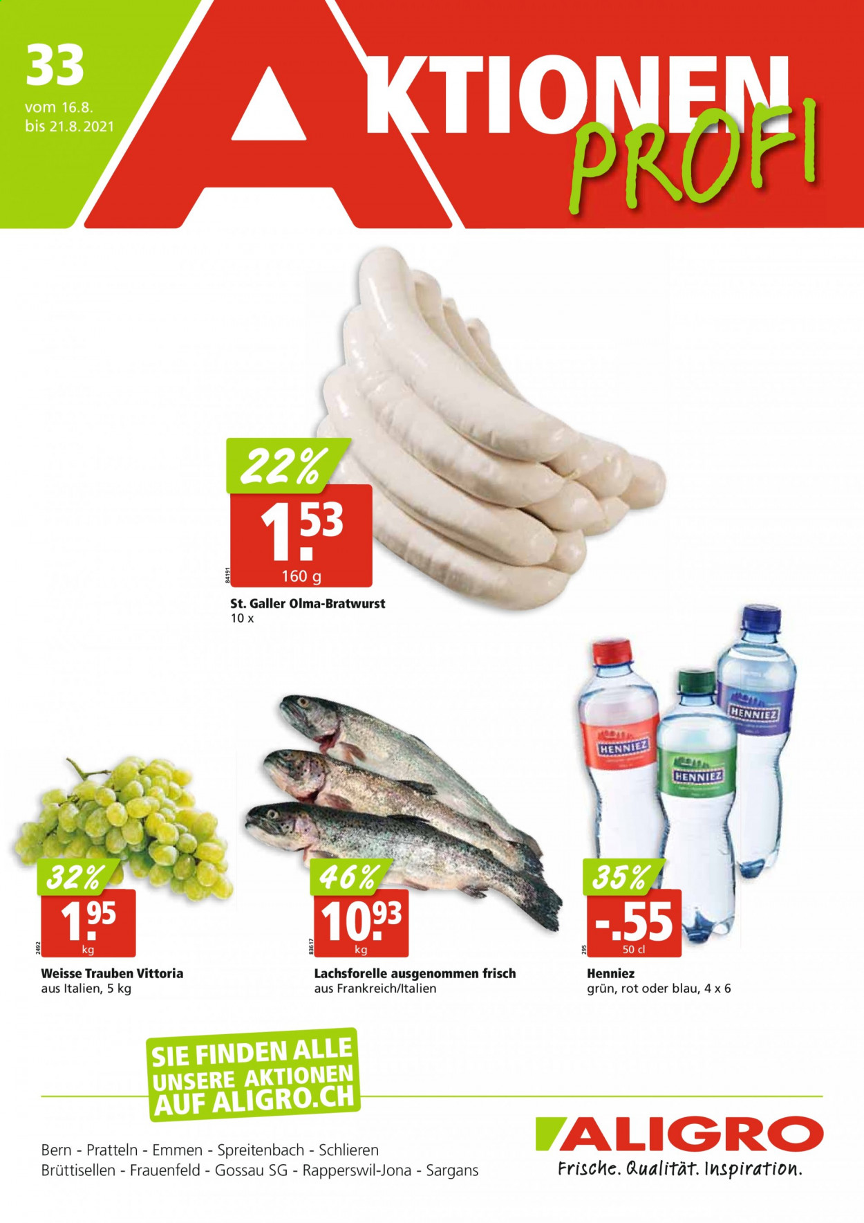 Prospekt ALIGRO - 16.8.2021 - 21.8.2021. Seite 1