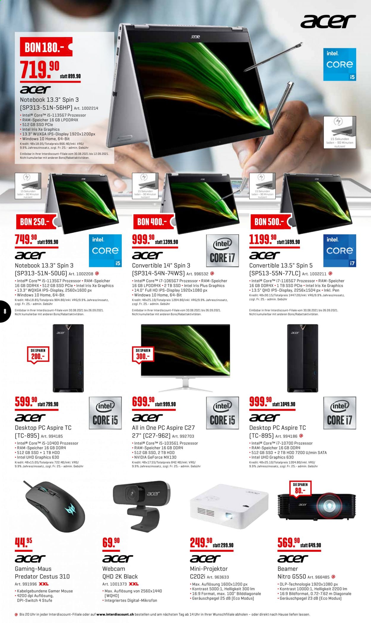 Volantino Interdiscount - 30.8.2021 - 1.9.2021. Pagina 8