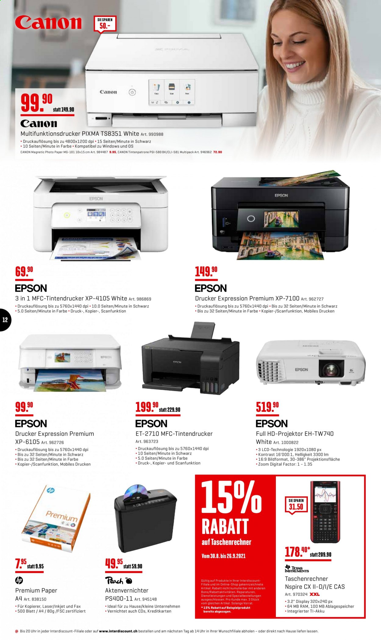 Volantino Interdiscount - 30.8.2021 - 1.9.2021. Pagina 12