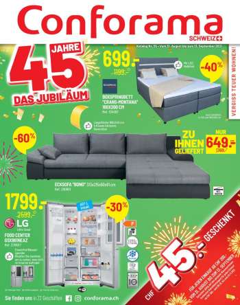 Catalogue Conforama - 31.8.2021 - 13.9.2021.