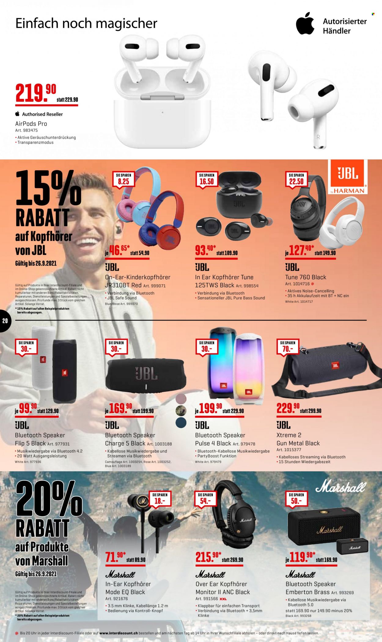 Prospekt Interdiscount - 20.9.2021 - 26.9.2021. Seite 20