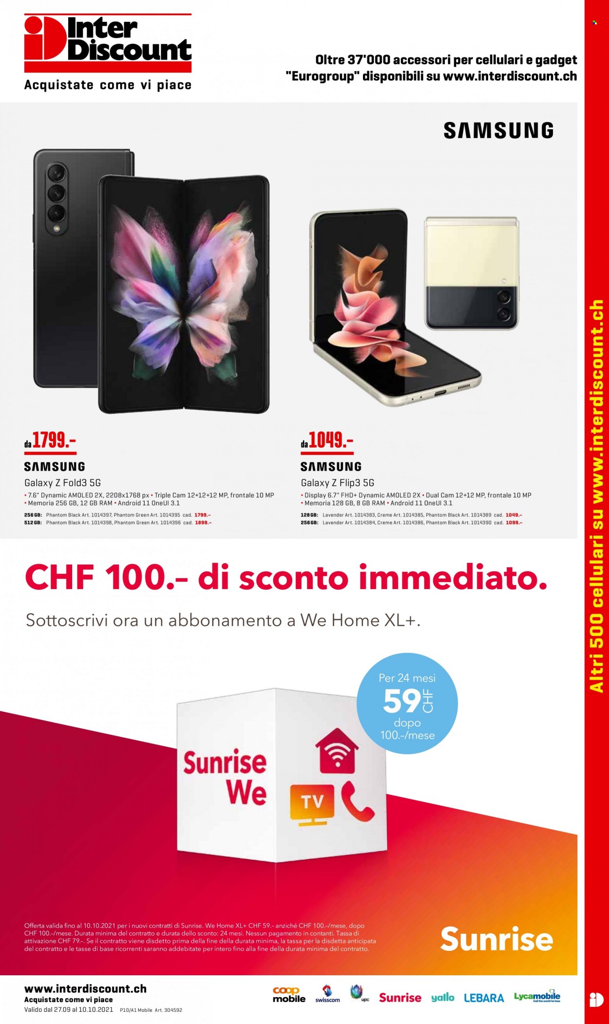 Volantino Interdiscount - 27.9.2021 - 10.10.2021. Pagina 1
