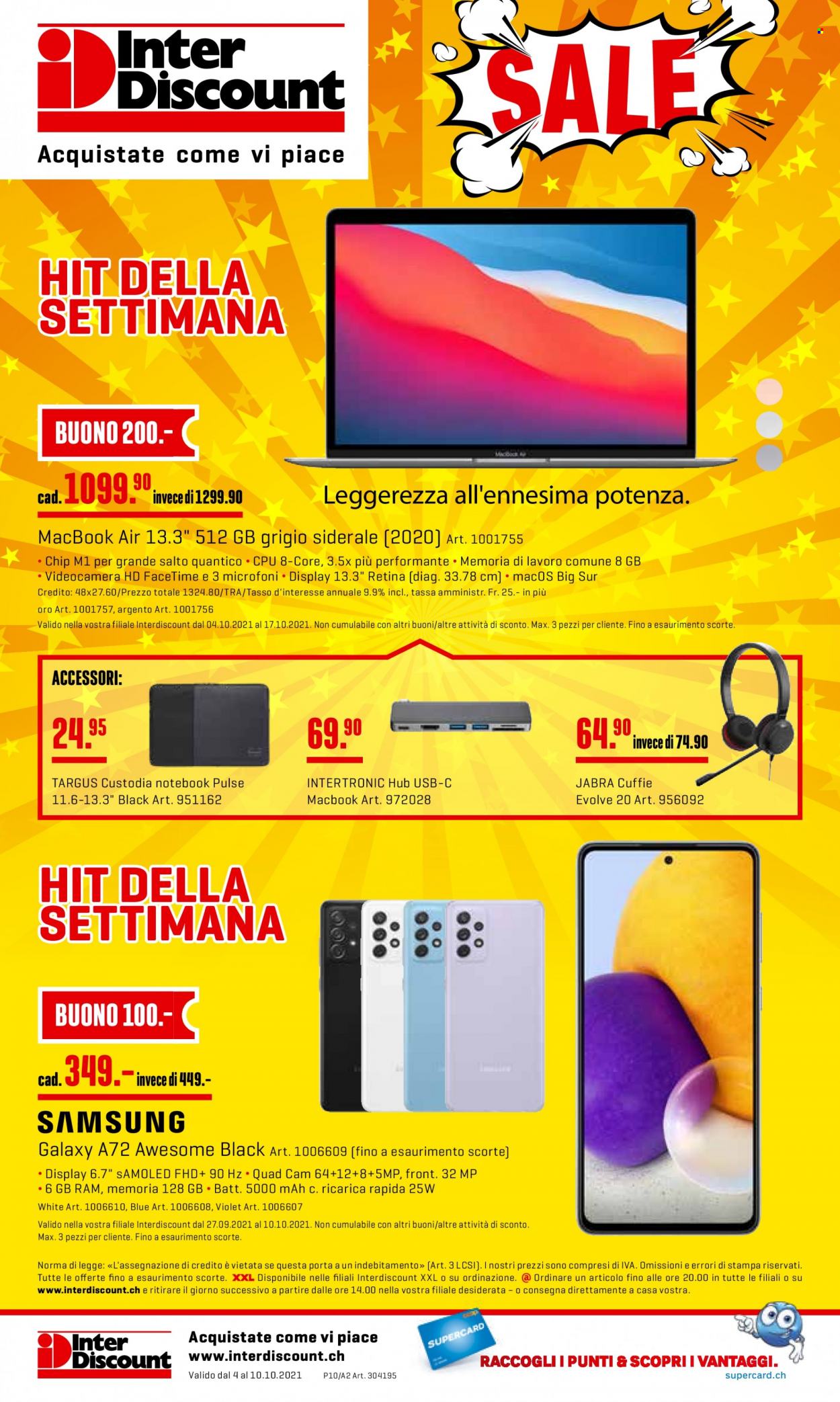 Volantino Interdiscount - 4.10.2021 - 10.10.2021. Pagina 20