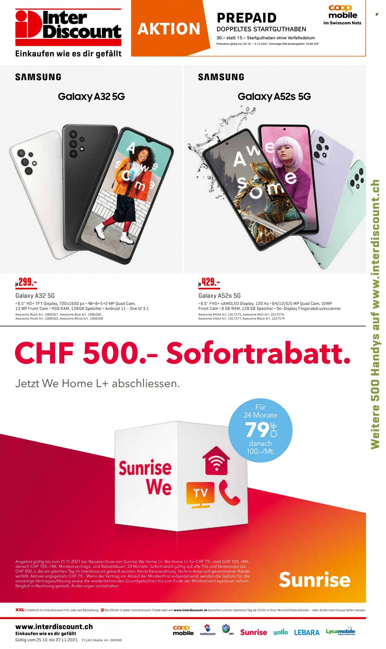Prospekt Interdiscount - 25.10.2021 - 7.11.2021. Seite 1
