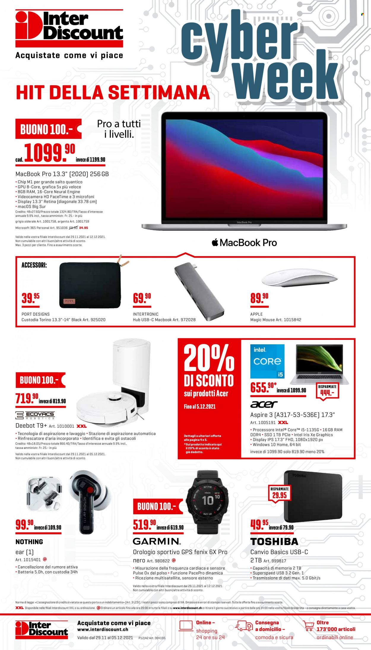 Prospekt Interdiscount - 29.11.2021 - 5.12.2021. Seite 1