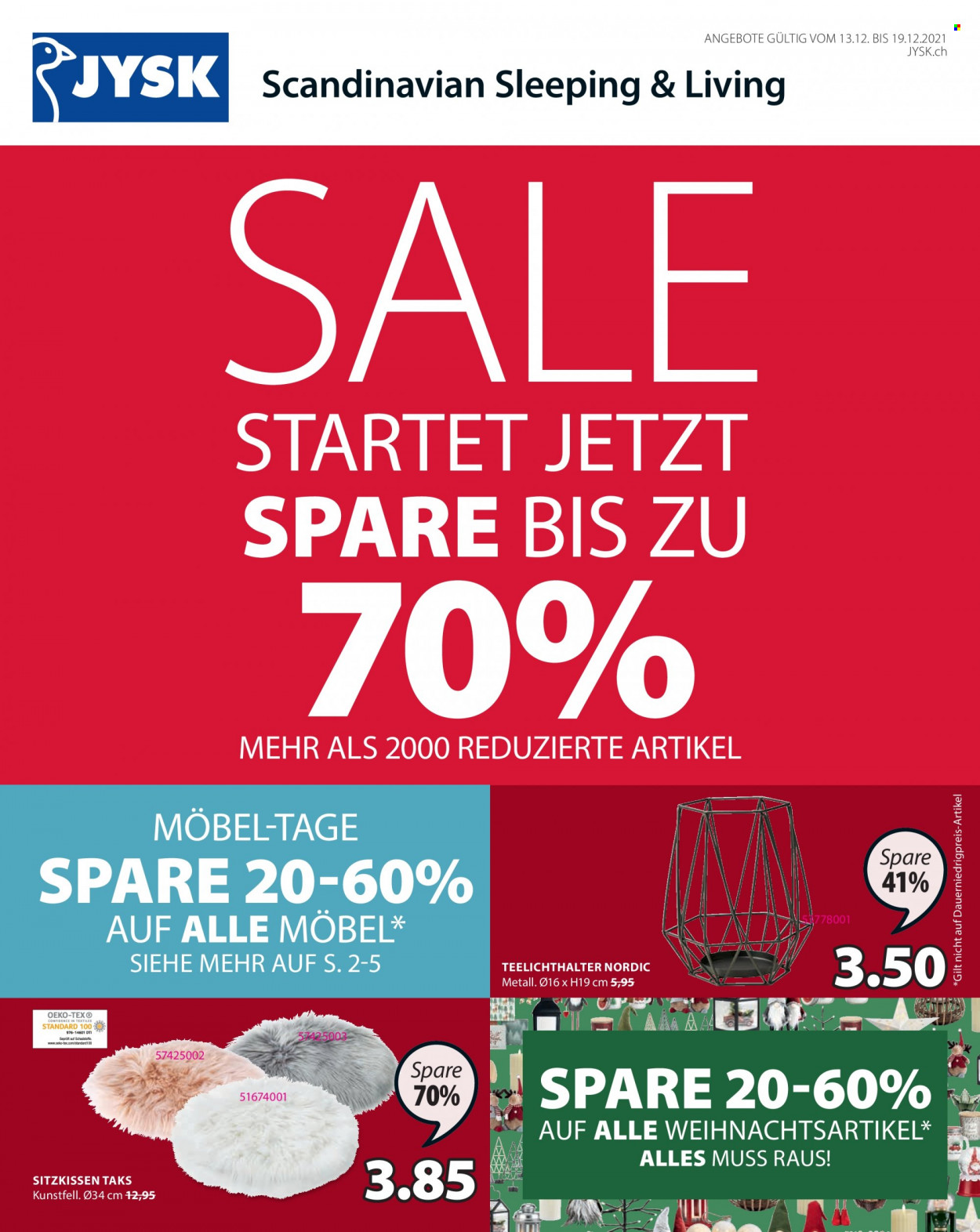 Prospekt JYSK - 13.12.2021 - 19.12.2021. Seite 1