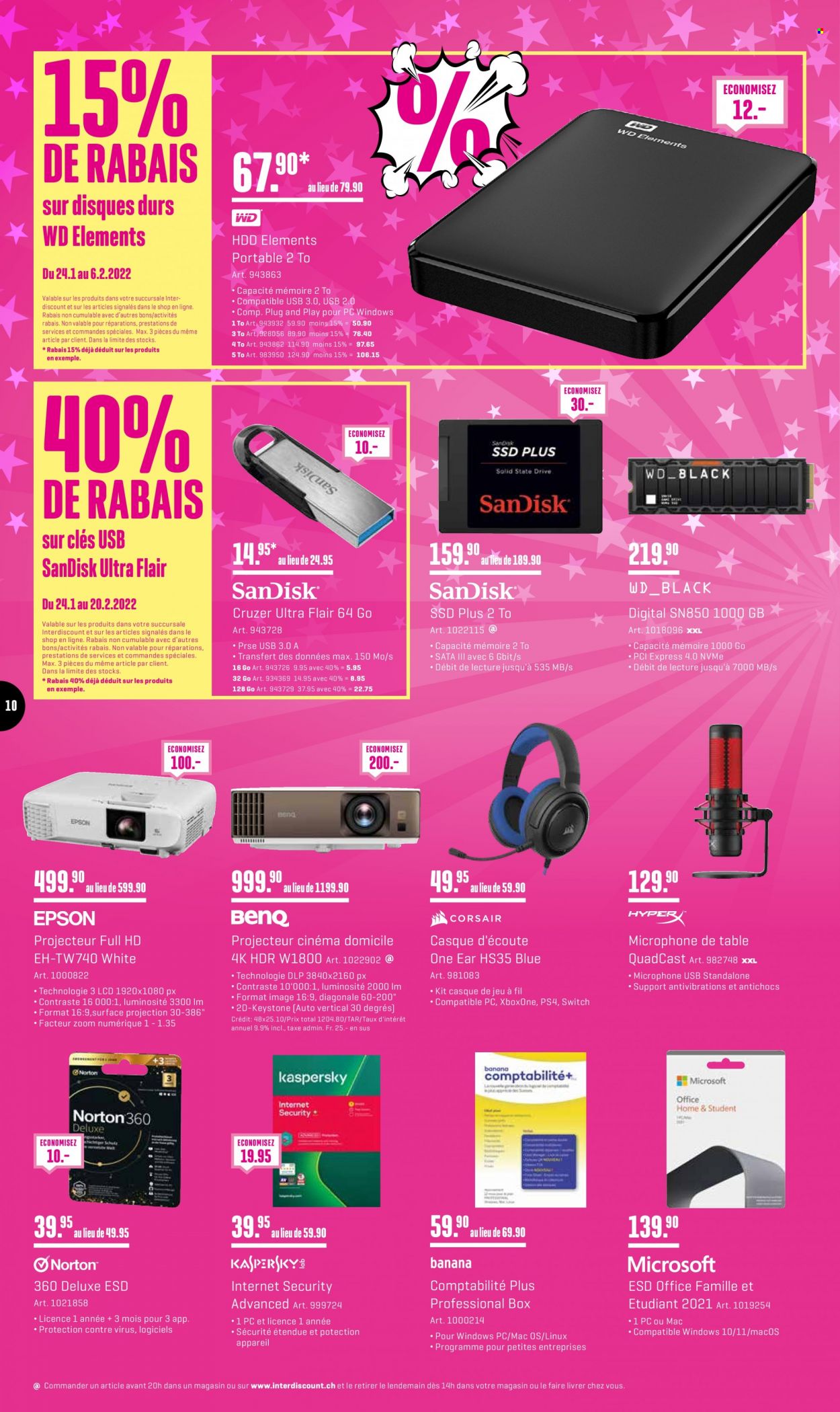 Prospekt Interdiscount - 24.1.2022 - 6.2.2022. Seite 10