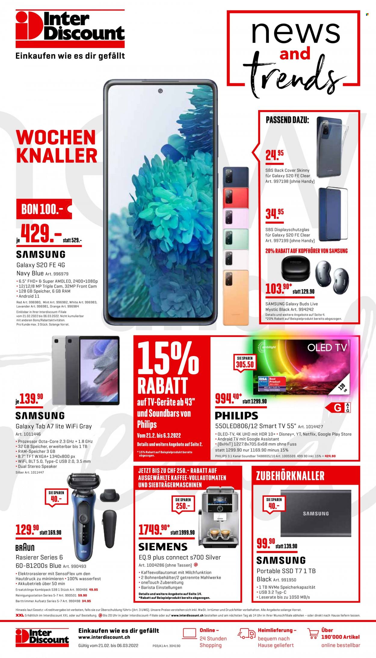 Prospekt Interdiscount - 21.2.2022 - 6.3.2022. Seite 1