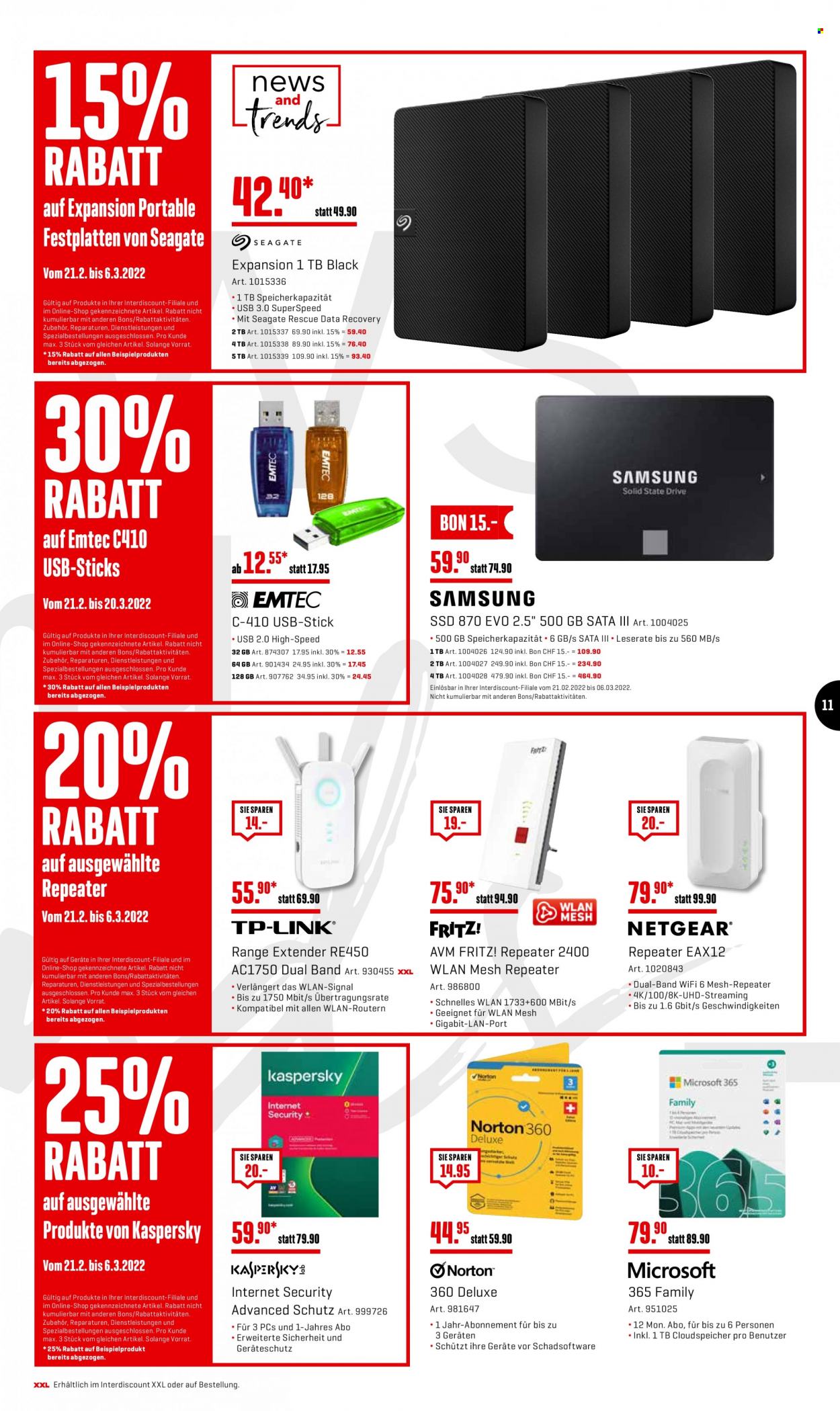 Prospekt Interdiscount - 21.2.2022 - 6.3.2022. Seite 11