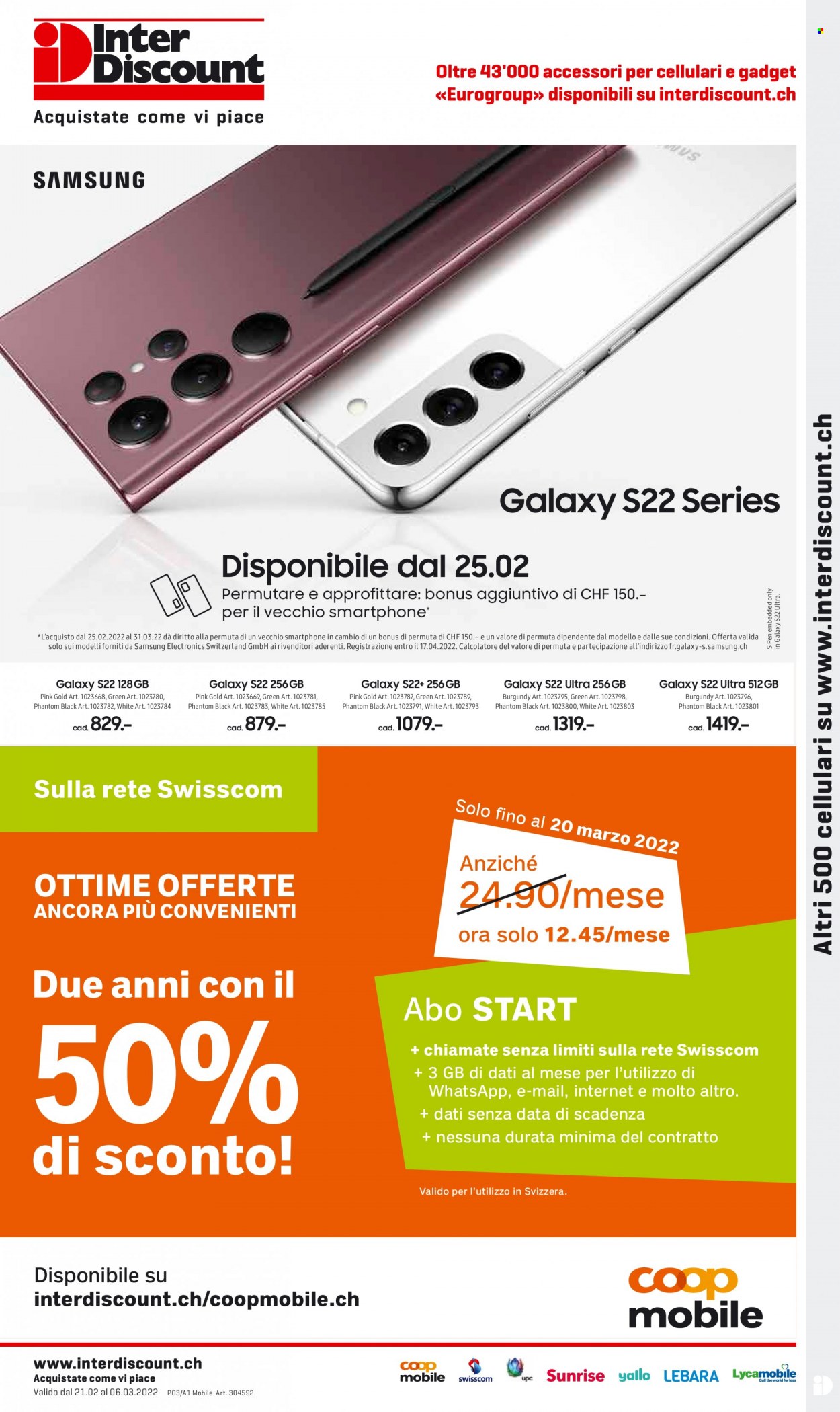 Prospekt Interdiscount - 21.2.2022 - 6.3.2022. Seite 1
