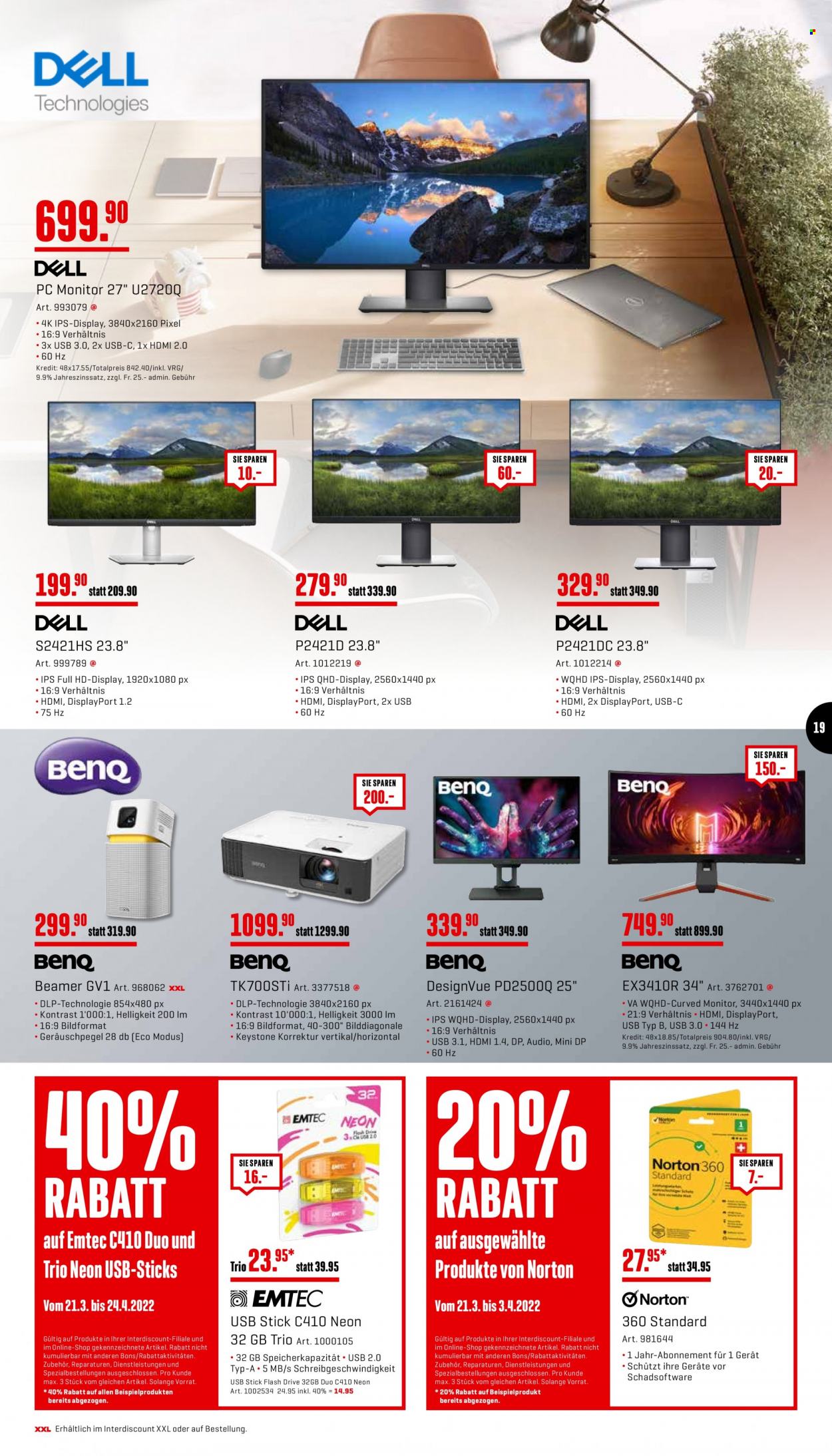 Prospekt Interdiscount - 21.3.2022 - 3.4.2022. Seite 19