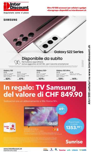 Volantino Interdiscount - 21.3.2022 - 3.4.2022.