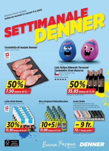 Prospekte Denner - 5.4.2022 - 11.4.2022.