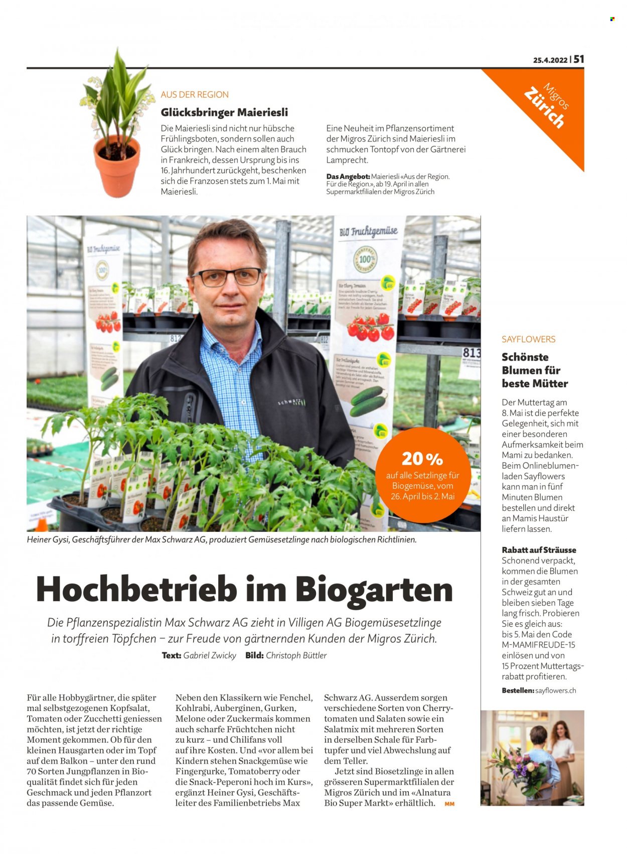 Prospekt Migros - 25.4.2022 - 1.5.2022. Seite 51