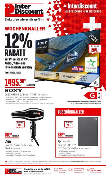 Prospekte Interdiscount - 9.5.2022 - 22.5.2022.