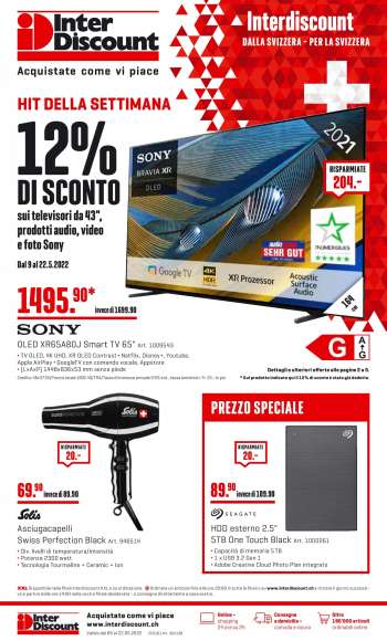 Volantino Interdiscount - 9.5.2022 - 22.5.2022.